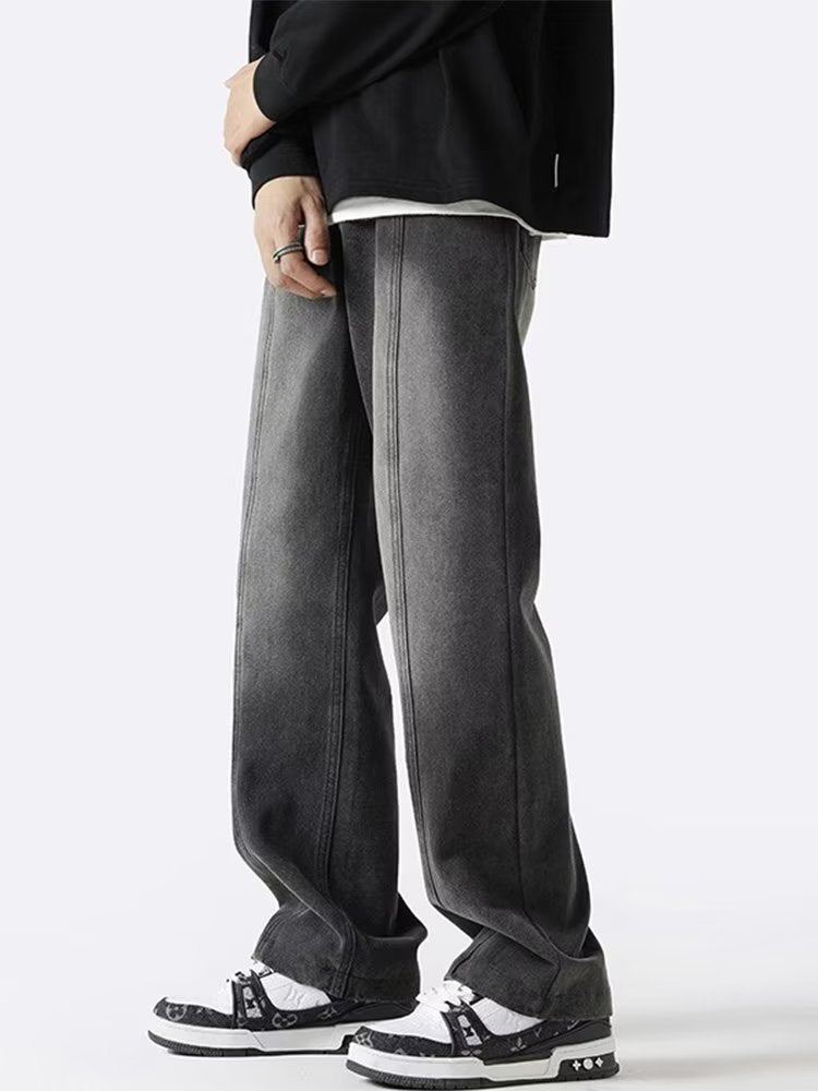 Men Jeans Retro Loose Casual Straight-Leg Pants
