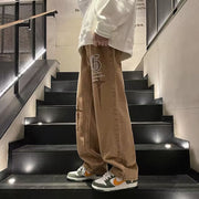 Men Jeans American Vintage Embroidered Jeans Baggy Straight Trousers