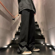 Men Jeans Fork Jeans Men Spring Retro Washed Straight-Leg Pants