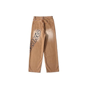 Men Jeans Vintage Jeans Spring and Autumn Distressed Baggy Straight Trousers