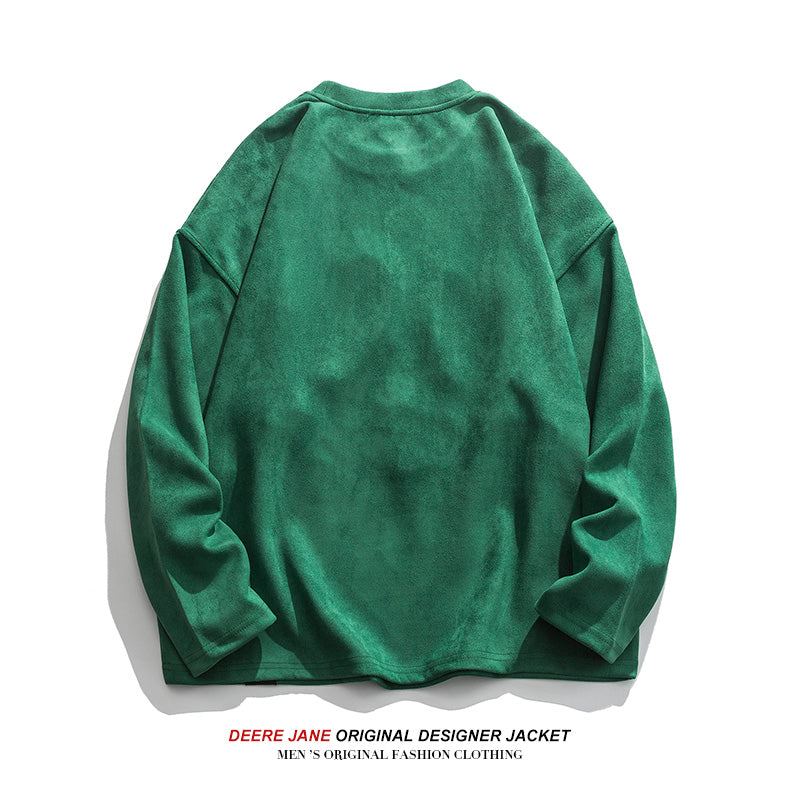 Men Pullover Hoodie Spring Sweater Men's Retro Loose Top
