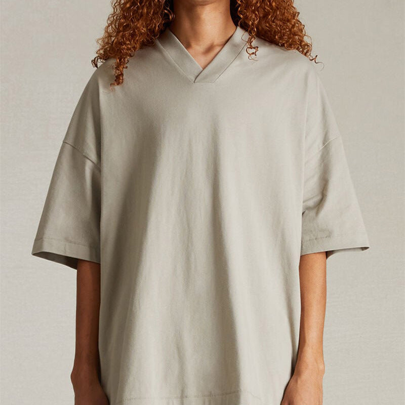Fog Essentials T shirt Offset Logo Loose V-neck T shirt