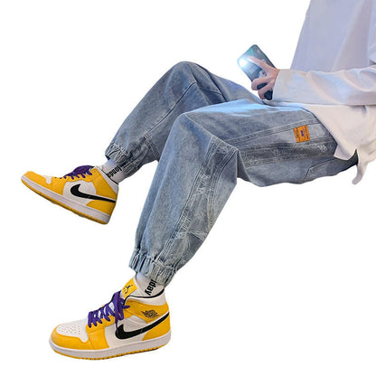 Men Jeans Autumn Hiphop Casual Pants Ankle Banded Pants
