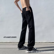 Men Jeans Inkjet Jeans Summer Slim-Fitting Straight Pants