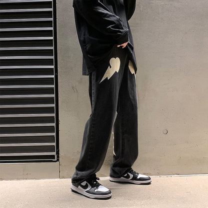 Men Jeans Spring and Autumn Loose Denim Trousers