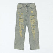 Men Jeans Washed Jeans Summer plus Size Ripped Trousers