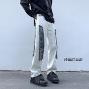 Men Jeans Oversize White Jeans plus Size Straight-Leg Trousers