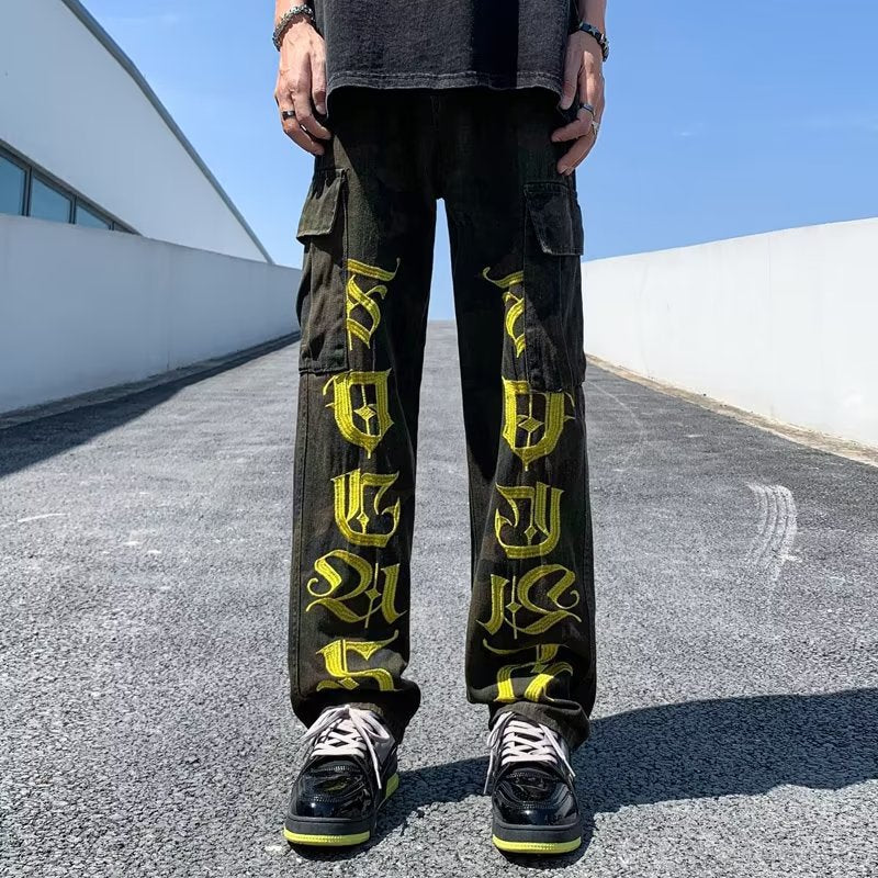 Men Jeans Vintage Straight Jeans