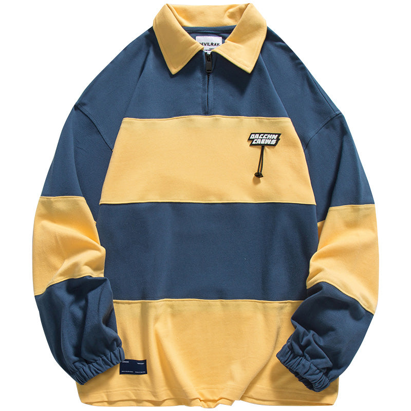 Men Pullover Hoodie Spring Long-Sleeved Polo Shirt Men's Loose All-Match Leading T-shirt