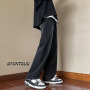 Men Jeans Loose Straight Wide Leg Pants