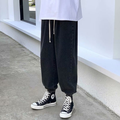Men Jeans Straight Loose Tappered Trousers