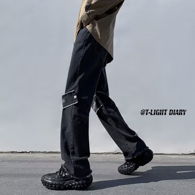 Men Jeans Retro Denim Spring and Autumn Straight Pants