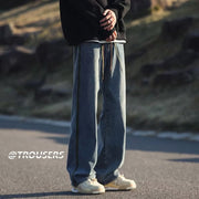Men Jeans Washed Jeans Men's Summer Retro Oversize Straight-Leg Trousers