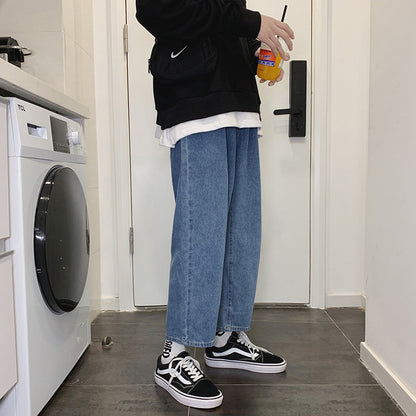 Men Jeans Wide Leg Pants Straight Men's Jeans Loose