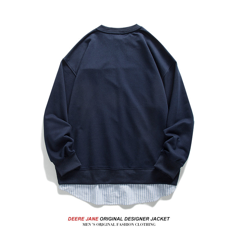 Men Pullover Hoodie Spring Sweater Men's Loose All-Match Japanese-Style Retro