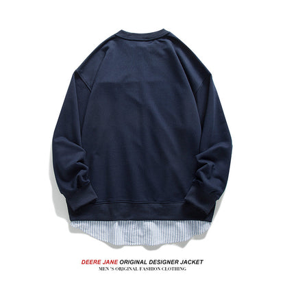 Men Pullover Hoodie Spring Sweater Men's Loose All-Match Japanese-Style Retro