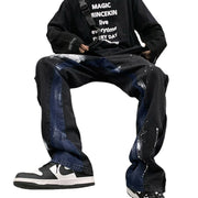 Men Jeans Black Straight Jeans Men's Loose Autumn