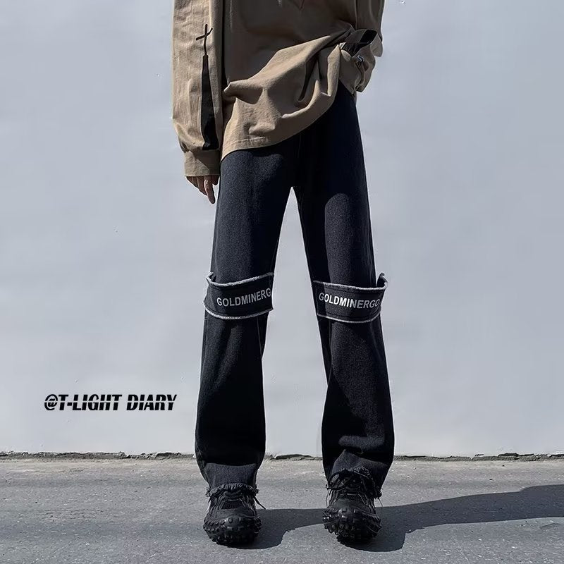 Men Jeans Retro Denim Spring and Autumn Straight Pants