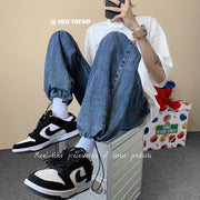 Men Jeans Fall Loose Straight Trousers