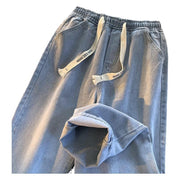 Men Jeans Straight-Leg Denim Trousers Men's Loose Casual