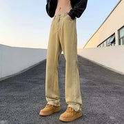 Men Jeans Black Washed Jeans Men's Summer Oversize plus Size Bootcut Trousers