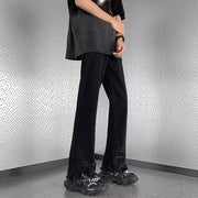 Men Jeans Raw Hem Ripped Skinny Jeans Summer Baggy Straight Trousers