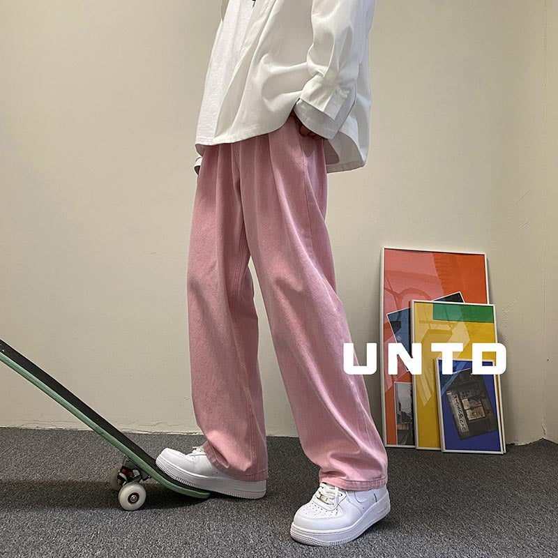 Men Jeans Fall Baggy Straight Trousers Spring and Autumn