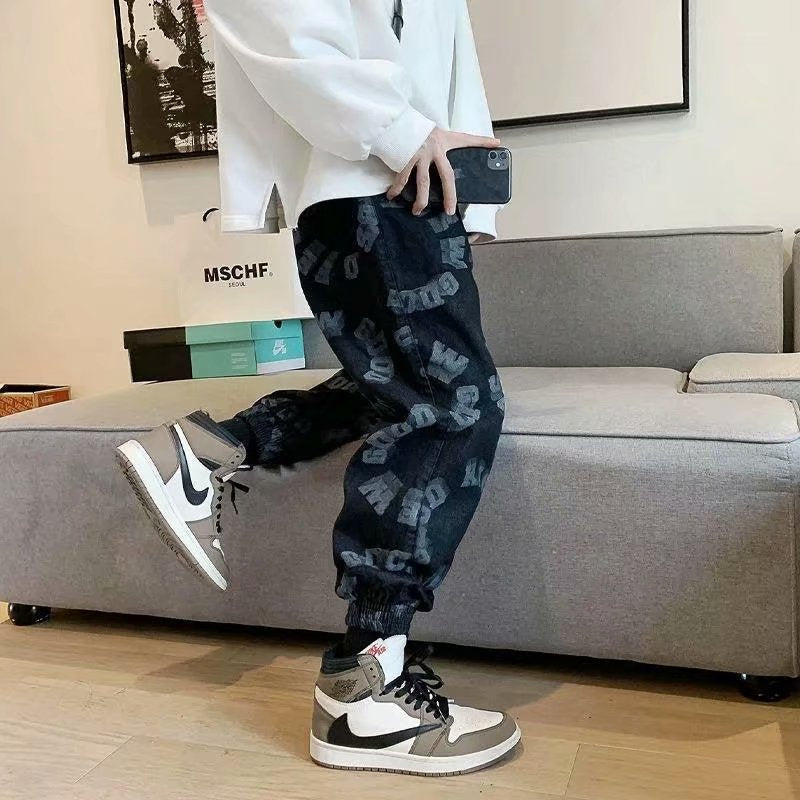 Men Jeans Hiphop Jeans Men's Summer Loose Cargo Pants