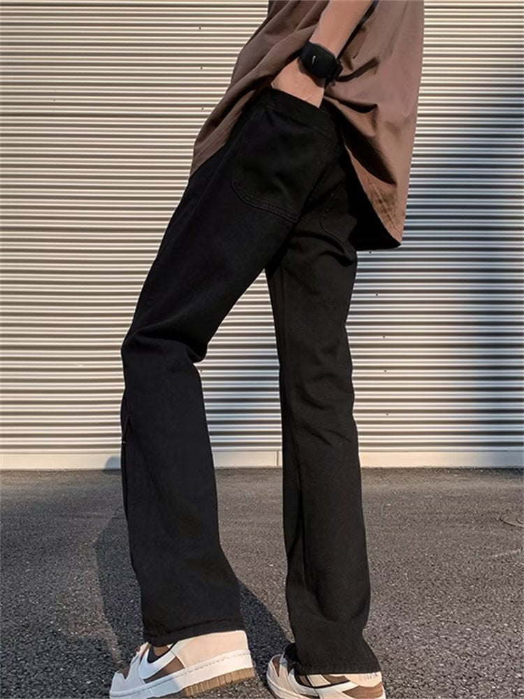 Men Jeans Breasted Jeans Men's Summer Straight-Leg Pants