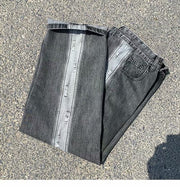 Men Jeans Ripped Jeans Summer Baggy Straight Trousers Wide Leg Trousers