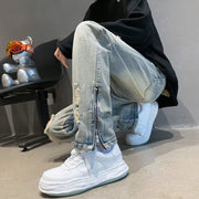 Men Jeans Spring/Summer Loose Split Retro Pants