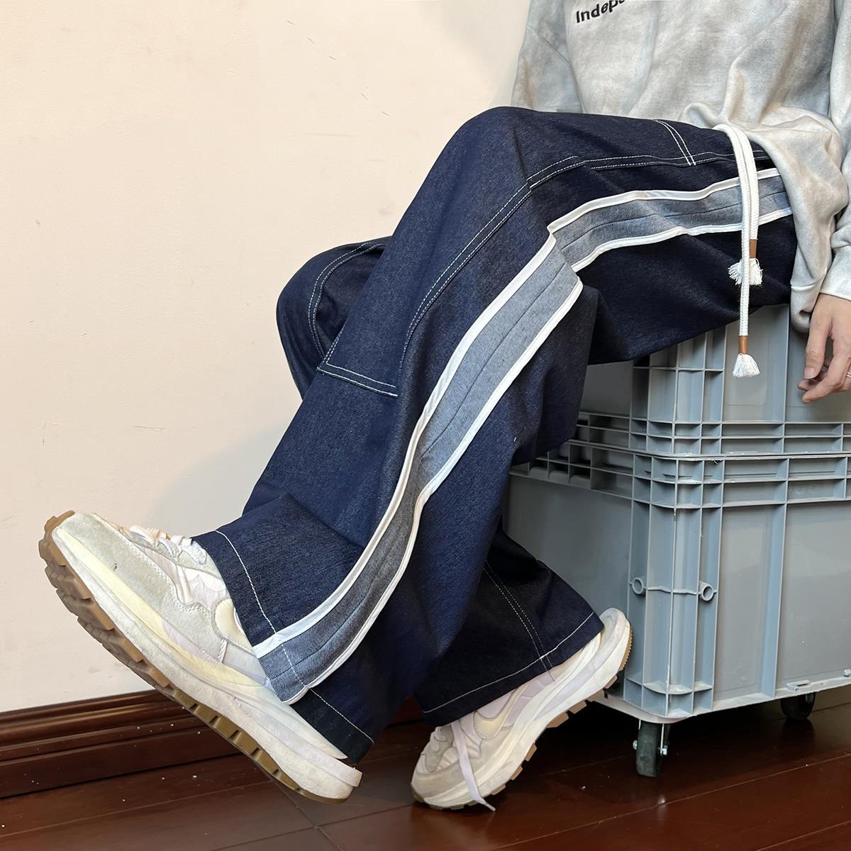 Men Jeans Men's Autumn Loose Spring and Autumn Oversize Straight-Leg Pants