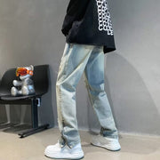 Men Jeans Spring/Summer Loose Split Retro Pants