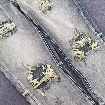 Men Jeans Split Ripped Jeans