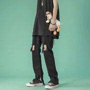 Men Jeans Ripped Jeans Men's Summer Hip Hop Zipper Pants