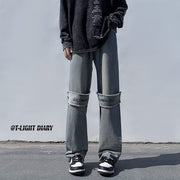 Men Jeans Retro Denim Spring and Autumn Straight Pants