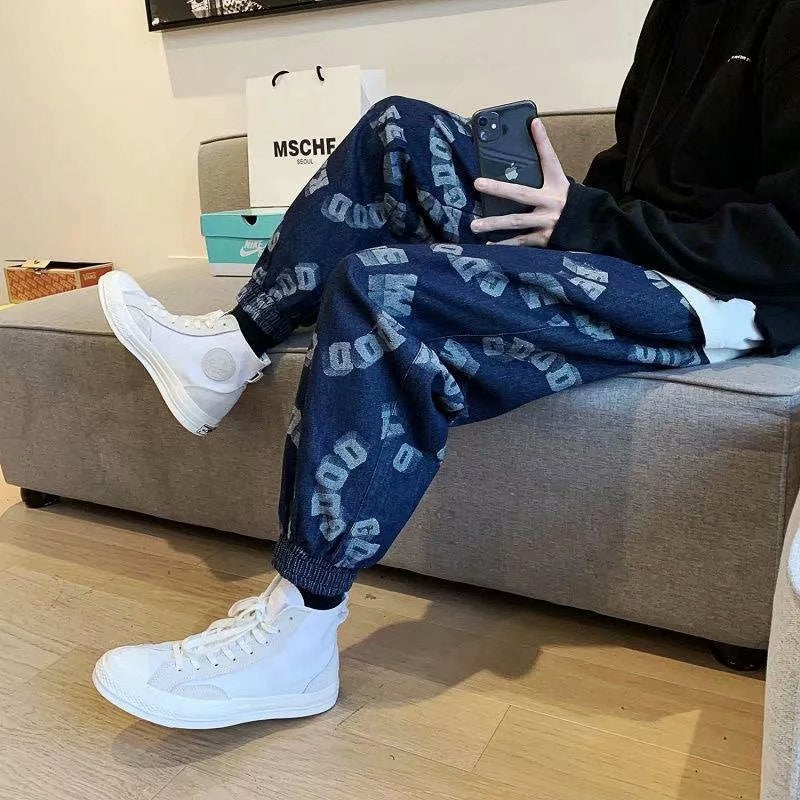 Men Jeans Hiphop Jeans Men's Summer Loose Cargo Pants