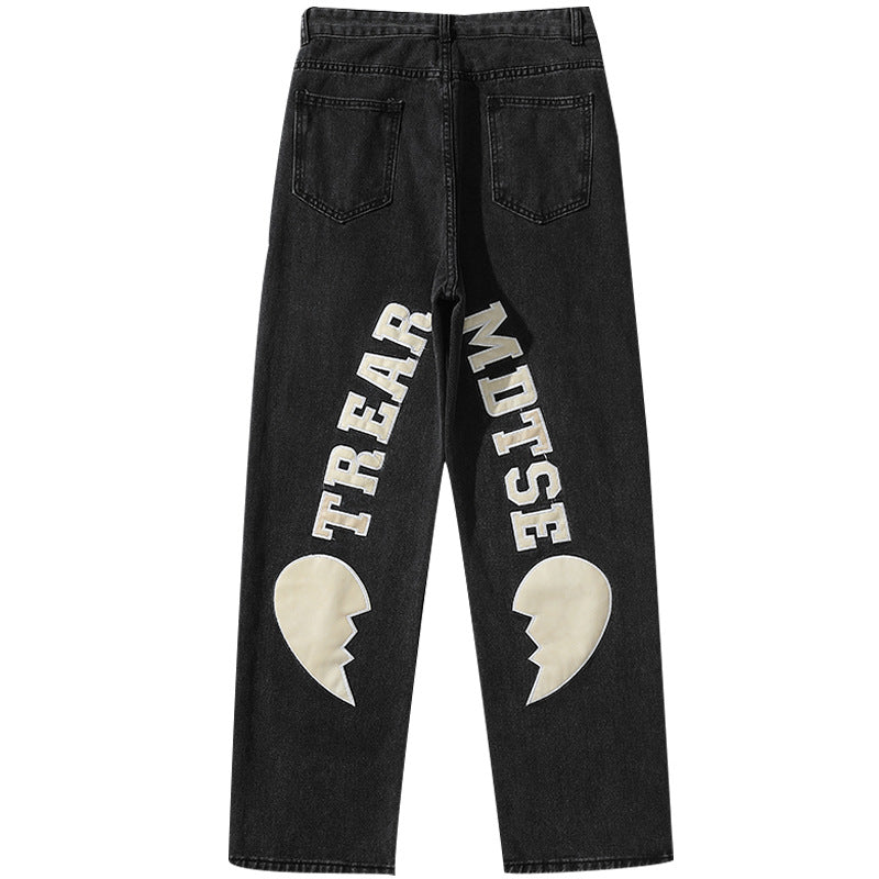 Men Jeans Spring and Autumn Loose Denim Trousers