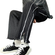 Men Jeans Straight Jeans Men's Loose Split Pants