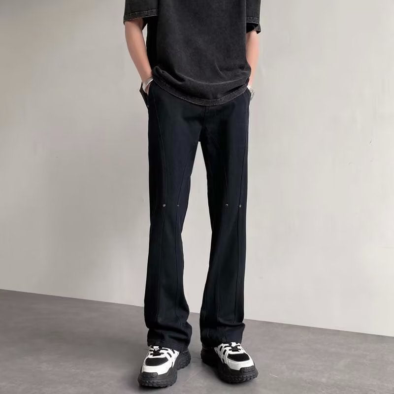 Men Jeans White Jeans Men's Summer Straight-Leg Trousers
