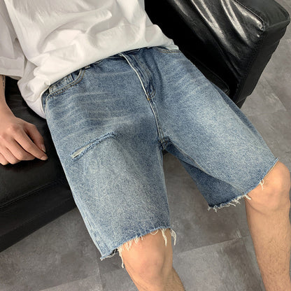 Men Jeans Ripped Denim Shorts Casual Shorts