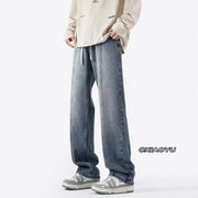 Men Jeans Retro Washed Jeans Spring Oversize Loose Straight Trousers
