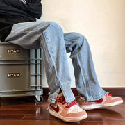 Men Jeans Vintage Jeans Men's Summer Loose Wide-Leg Straight Pants