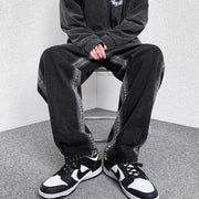 Men Jeans Washed Jeans Men's Spring Straight Loose Oversized Casual Trousers