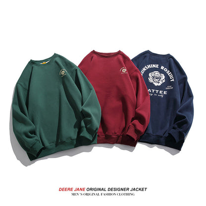 Men Pullover Hoodie round Neck Sweater Men's Winter Couple