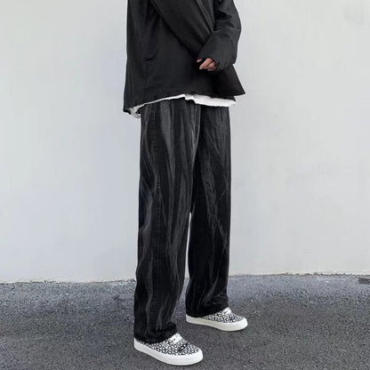 Men Jeans Hip Hop Tie-Dye Loose Wide-Leg Pants