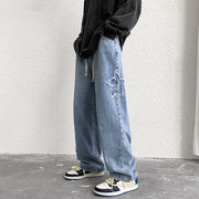 Men Jeans Retro Washed Casual Trousers
