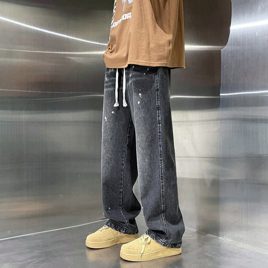 Men Jeans Hiphop Pants Vintage Jeans Men's Loose Straight Oversize Wide Leg Pants