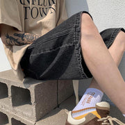 Men Jeans Retro Denim Shorts Men's Summer Loose Straight Sports Pants