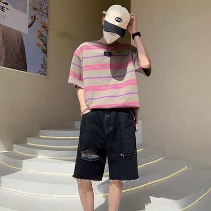 Men Jeans Ripped Denim Shorts Men Summer Casual Shorts